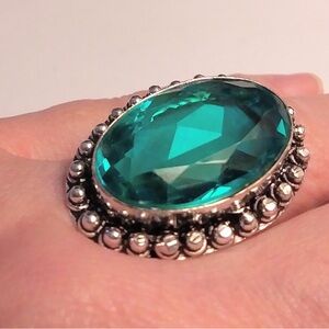Aqua Apatite 925 Sterling Silver Ring